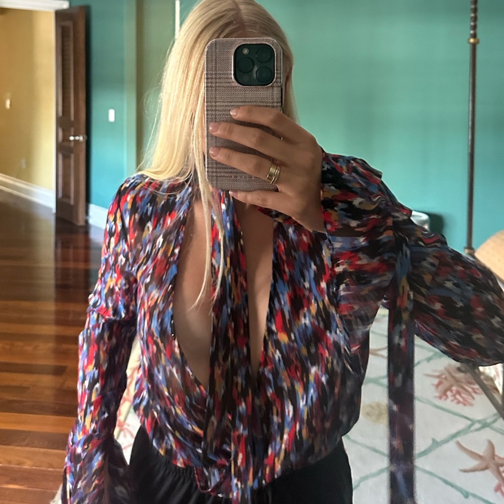 House of Harlow x Revolve Multicolor Abstract Blouse